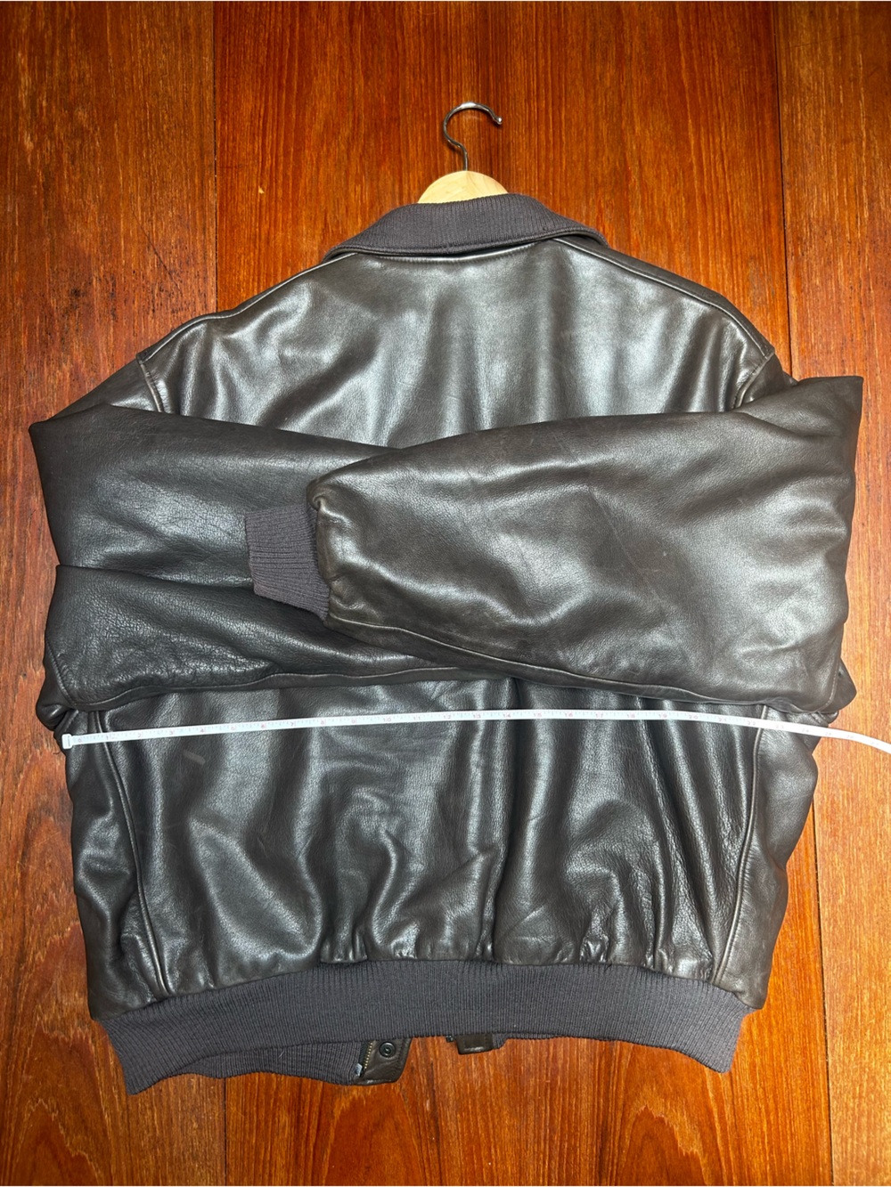Classic Men's Black Leather Bomber Jacket